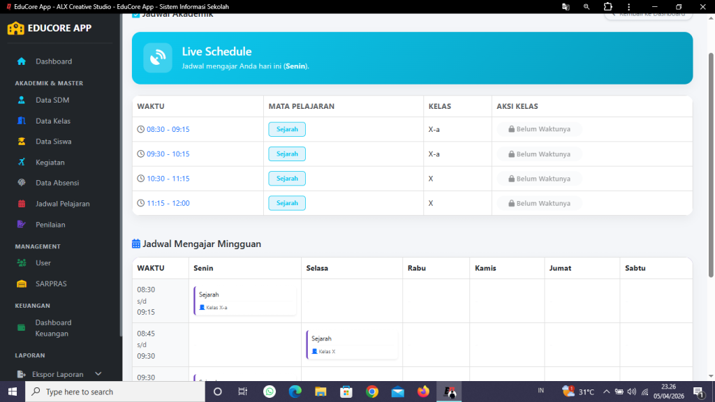 jadwal guru